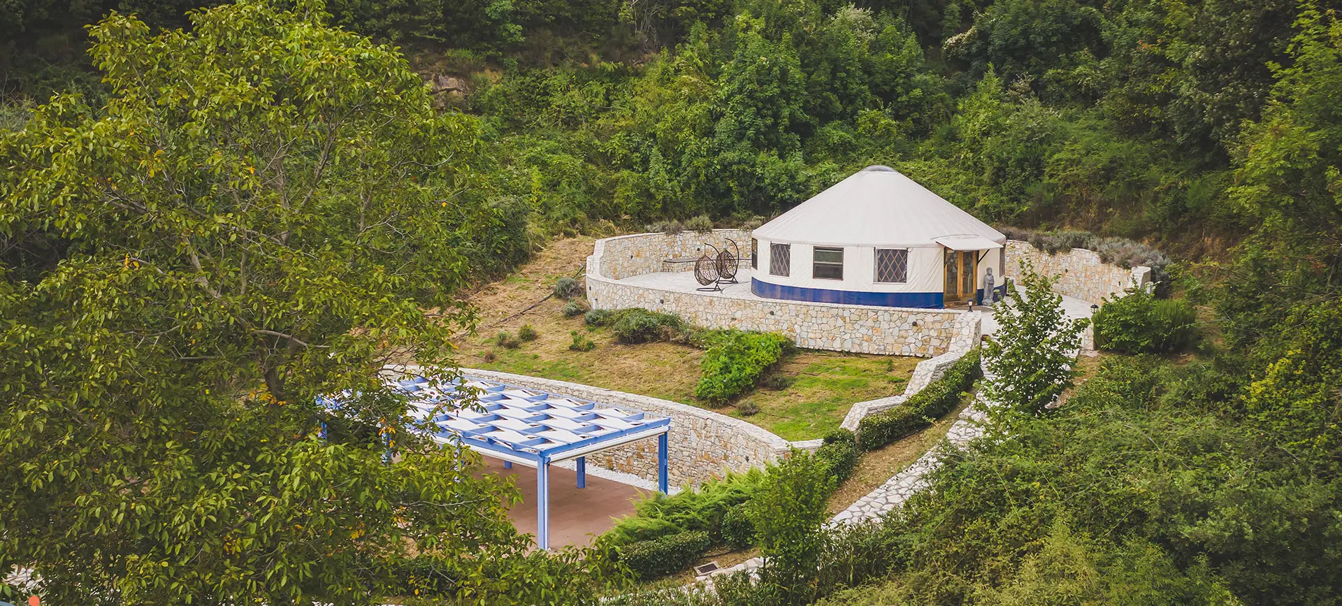 The yurt and mountain views at Abeliona Retreat